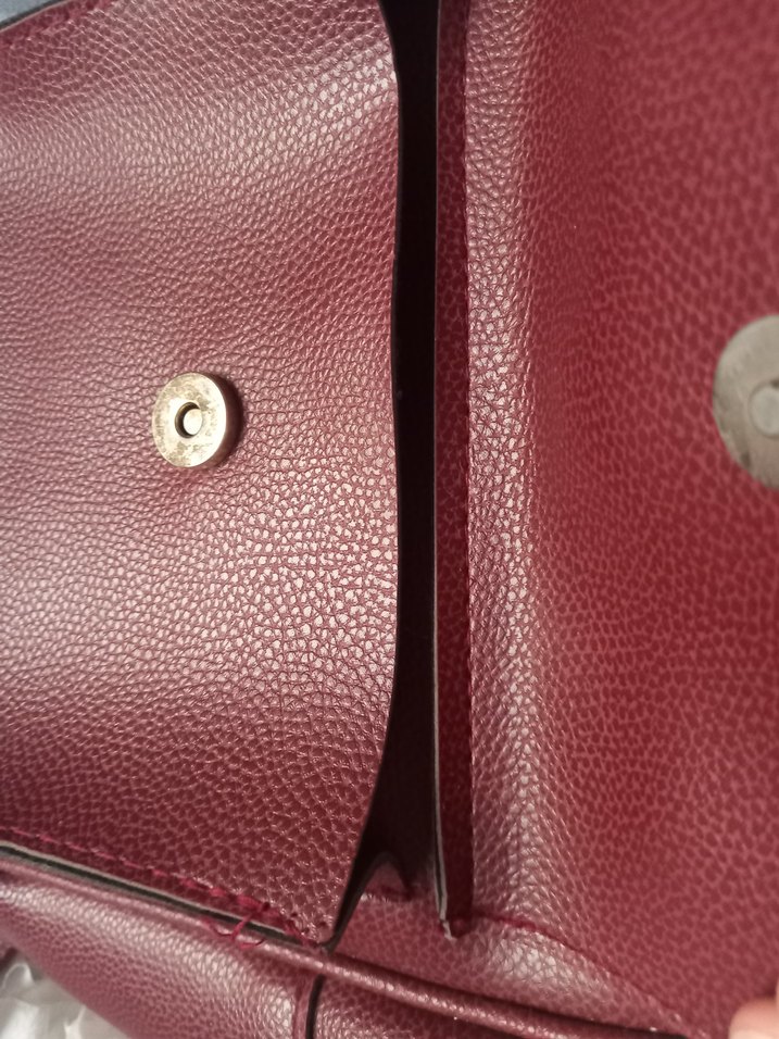 Bordo Deri Kadın Sırt Çantası Püsküllü - Görsel 5