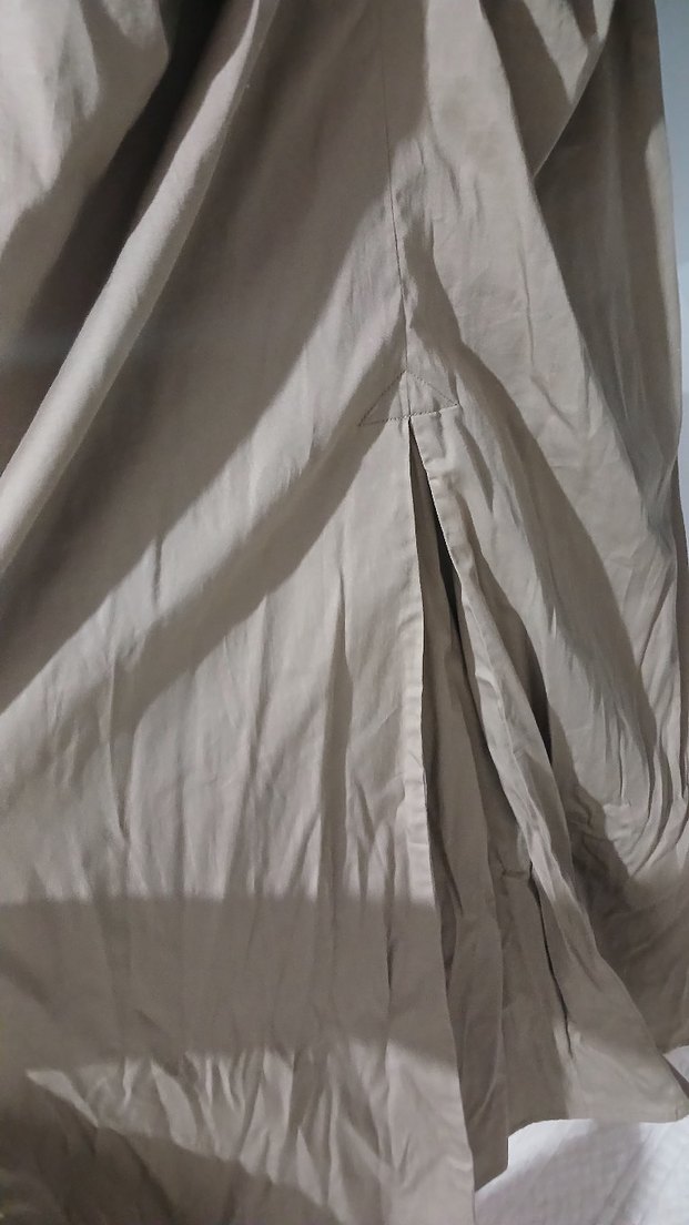 Bej Drapeli V Yaka Kadın elbise - Görsel 5