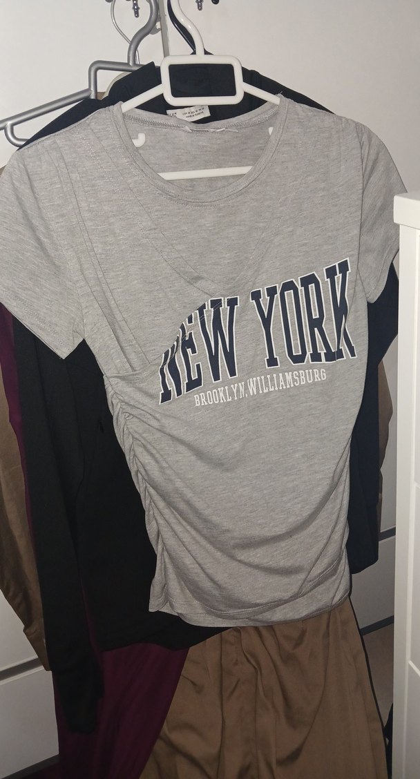 Gri Baskılı Kısa Kollu Tişört - Görsel 3