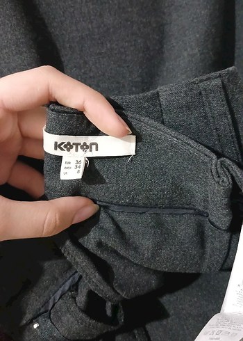 Kadın gri kumaş pantolon - Görsel 5