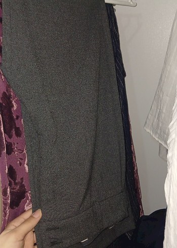 Kadın gri kumaş pantolon - Görsel 3