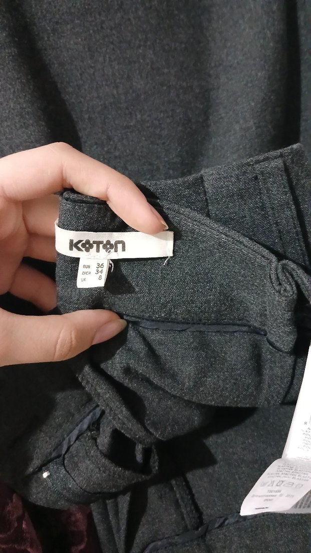 Kadın gri kumaş pantolon - Görsel 5