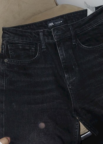 Zara Siyah Kadın Denim Jean - Görsel 5