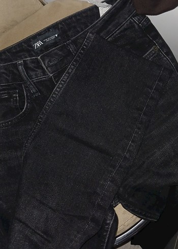 Zara Siyah Kadın Denim Jean - Görsel 6