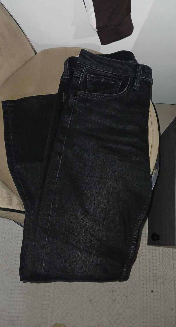 Zara Siyah Kadın Denim Jean - Görsel 3