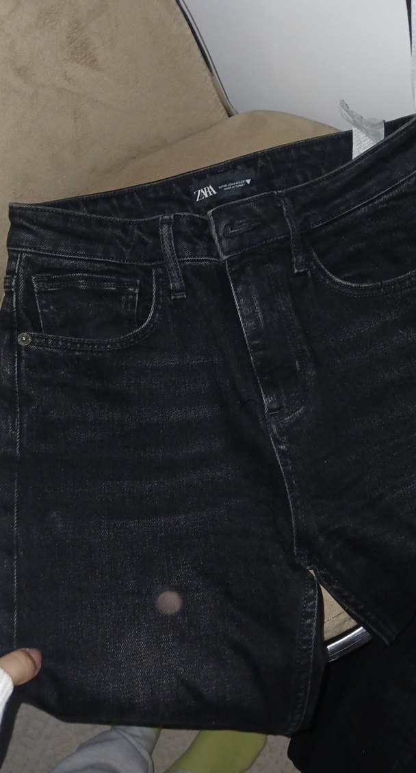 Zara Siyah Kadın Denim Jean - Görsel 5