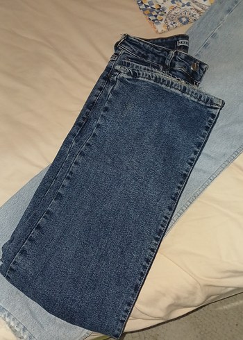 Kadın Mavi Denim Fermuarlı Jean - Görsel 7