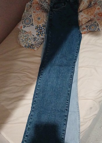 Kadın Mavi Denim Fermuarlı Jean - Görsel 3