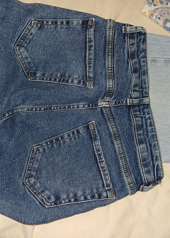 Kadın Mavi Denim Fermuarlı Jean - Görsel 4