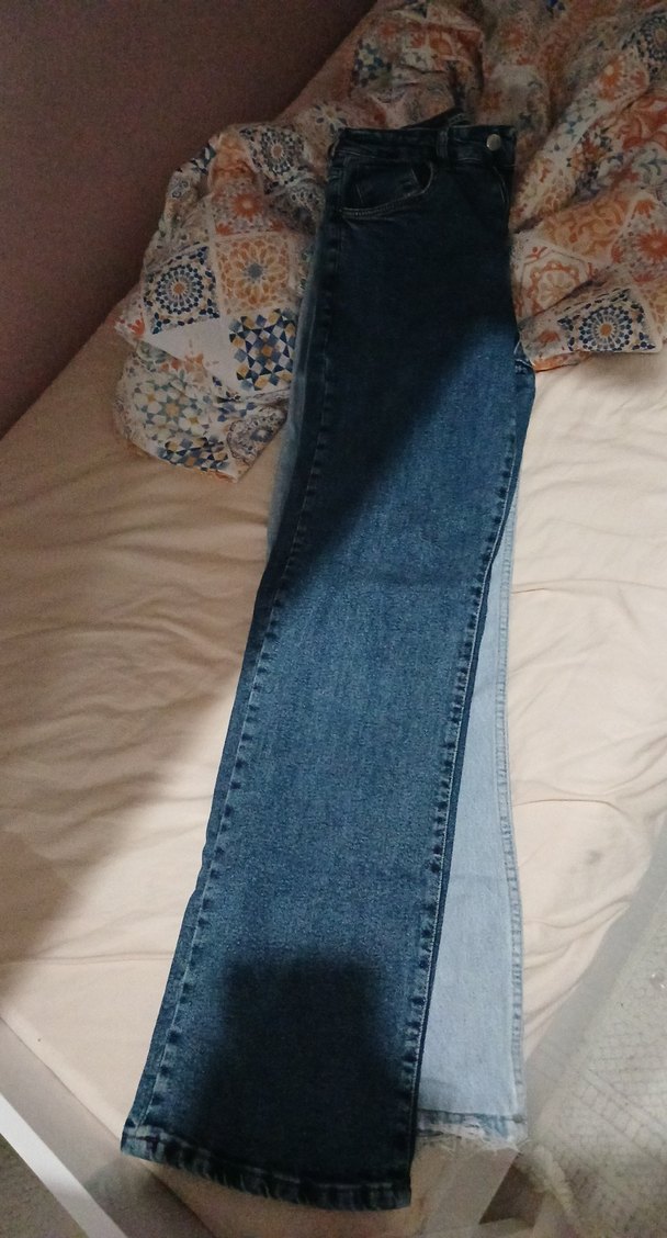 Kadın Mavi Denim Fermuarlı Jean - Görsel 3