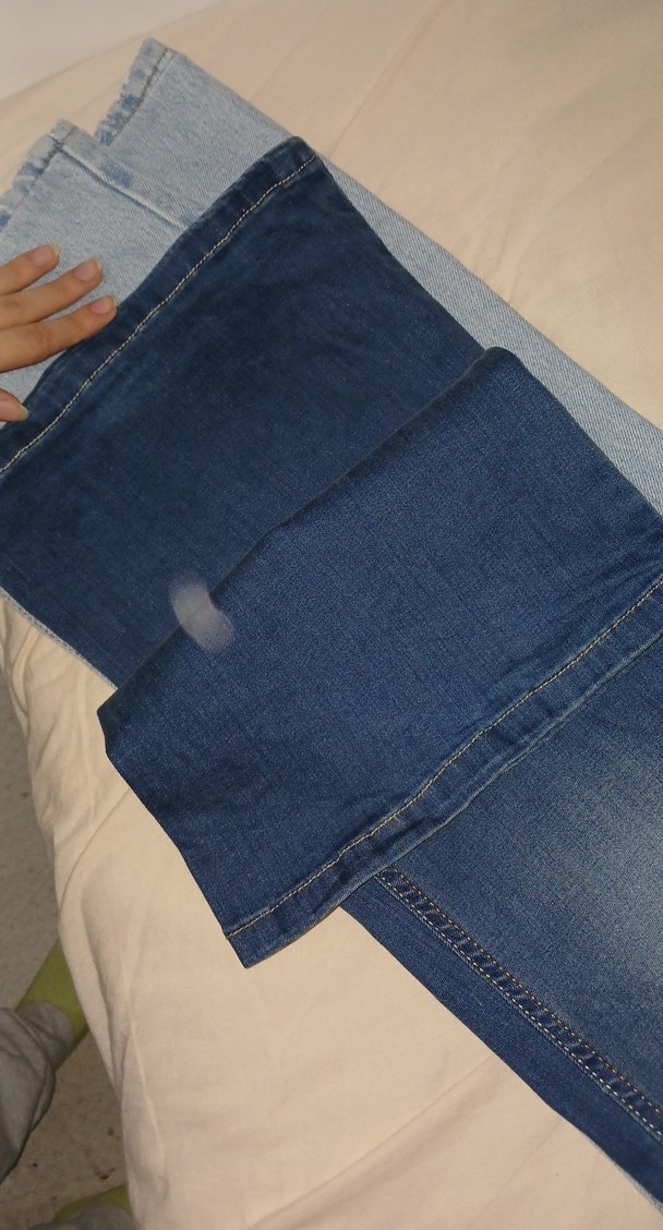 Nakışlı Düğmeli Mavi Kadın Kot Pantolon - Görsel 4