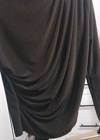 Kahverengi Boğazlı Kadın Bluz - Görsel 2