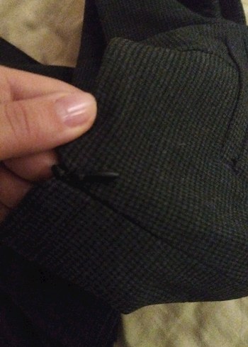 Gri Yüksek Bel Geniş Paça Kumaş Pantolon - Görsel 6