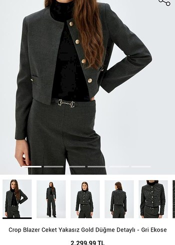 Koton Business Gri Kadın Ceket - Görsel 9