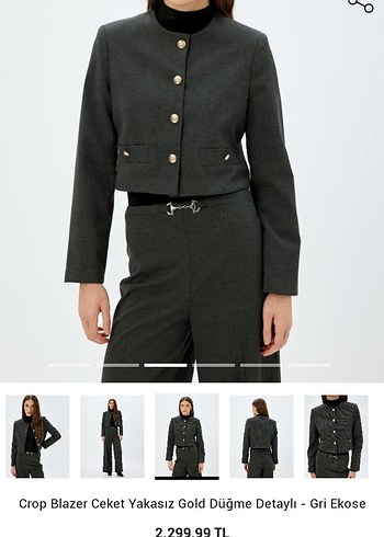 Koton Business Gri Kadın Ceket - Görsel 5