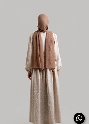 Bej Uzun Keten Salaş Elbise - Görsel 2