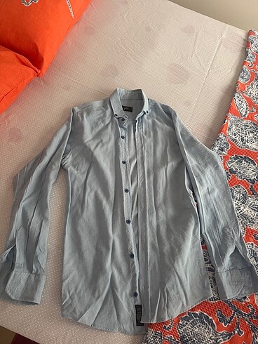 s Beden mavi Renk erkek slim fit acik mavi gomlek