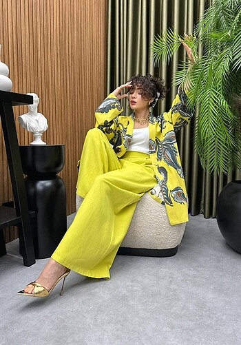 Keten Oversize Takım Elbise
