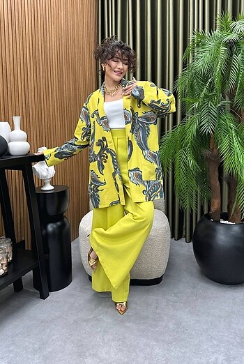 Diğer Keten Oversize Takım Elbise