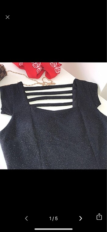 Siyah Kısa Gece Elbisesi - Görsel 2