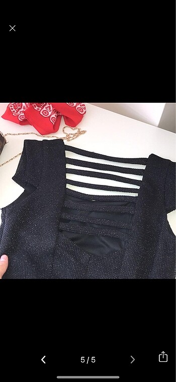 Siyah Kısa Gece Elbisesi - Görsel 3