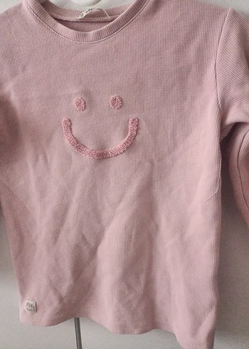 Kız Çocuk Pembe Uzun Kollu Nakışlı Tişört - Görsel 2