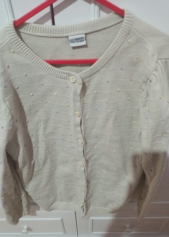 Düğmeli Bej kız çocuk kazak, LC Waikiki - Görsel 4