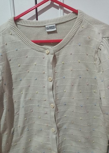 Düğmeli Bej kız çocuk kazak, LC Waikiki - Görsel 3