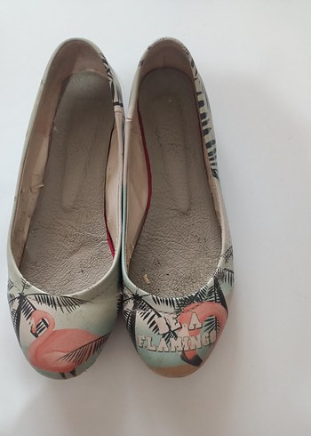 Renkli Baskılı Kadın Dolgu Topuklu Babet - Görsel 2