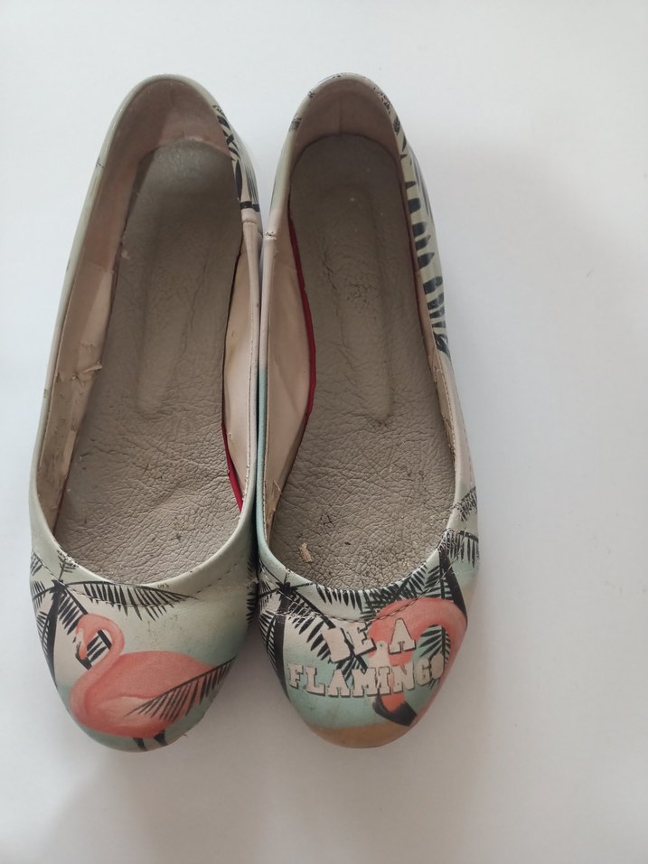 Renkli Baskılı Kadın Dolgu Topuklu Babet - Görsel 2