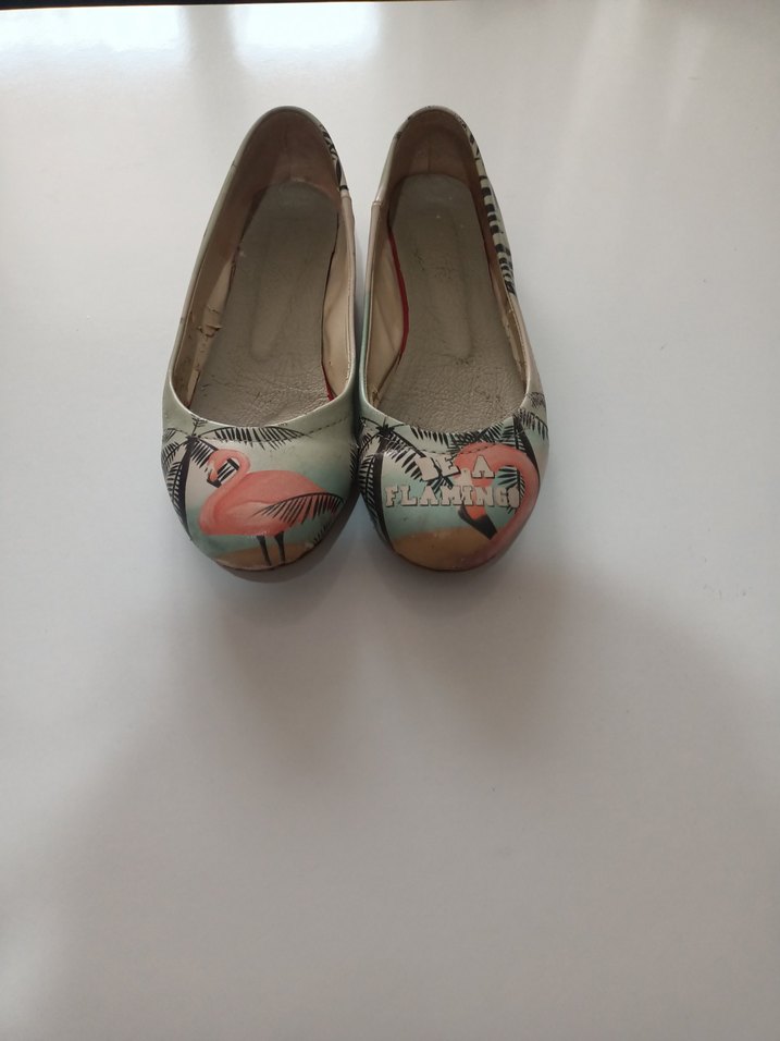 Renkli Baskılı Kadın Dolgu Topuklu Babet - Görsel 3