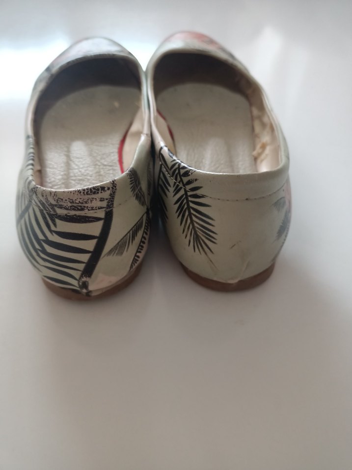 Renkli Baskılı Kadın Dolgu Topuklu Babet - Görsel 4