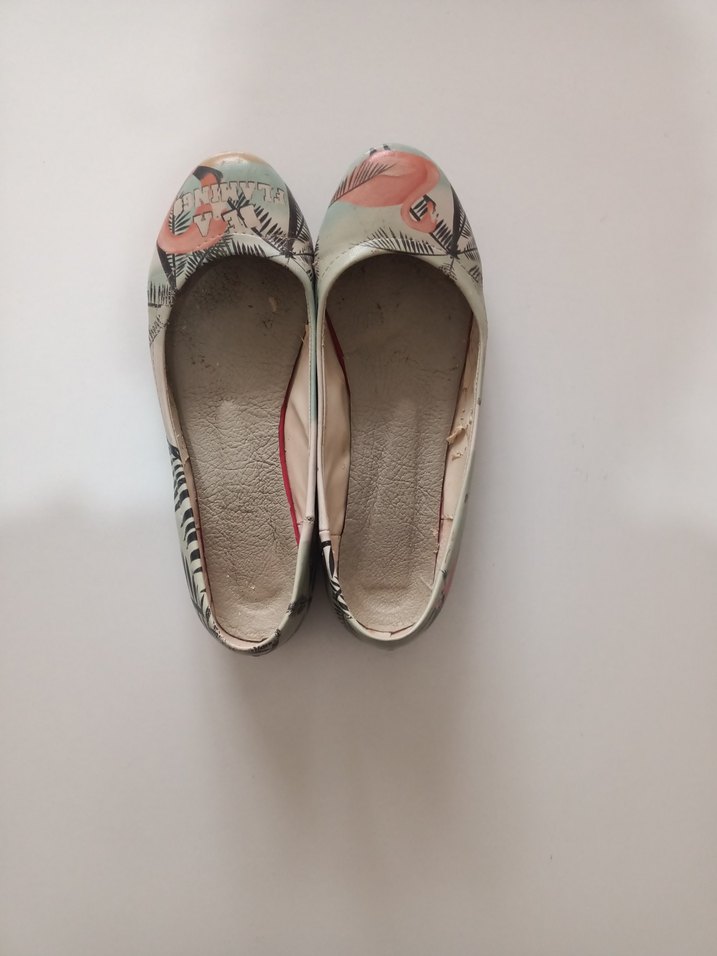 Renkli Baskılı Kadın Dolgu Topuklu Babet - Görsel 5