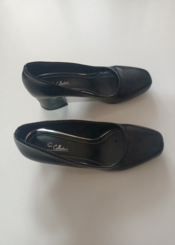 Siyah Yılan Desenli Blok Topuklu Kadın Stiletto, 37 numara - Görsel 8