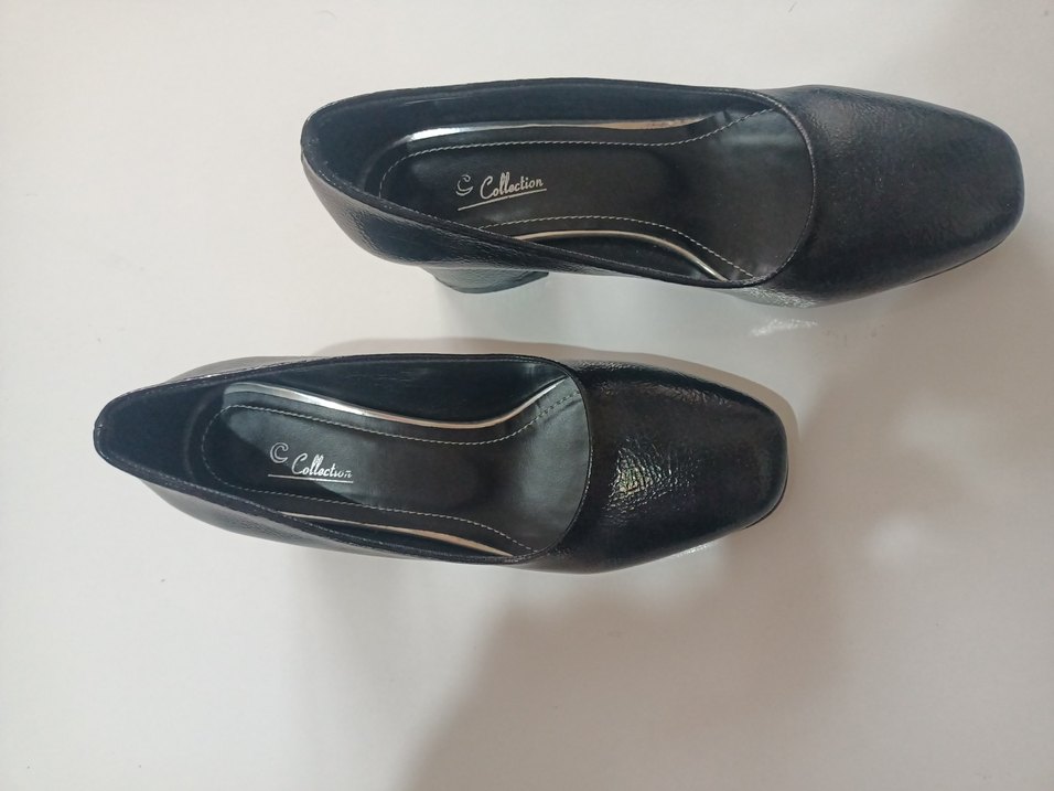 Siyah Yılan Desenli Blok Topuklu Kadın Stiletto, 37 numara - Görsel 4