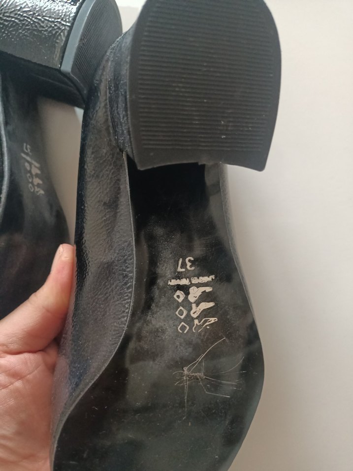 Siyah Yılan Desenli Blok Topuklu Kadın Stiletto, 37 numara - Görsel 5