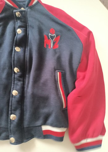 Kırmızı Lacivert Erkek Çocuk Düğmeli Ceket - Görsel 4