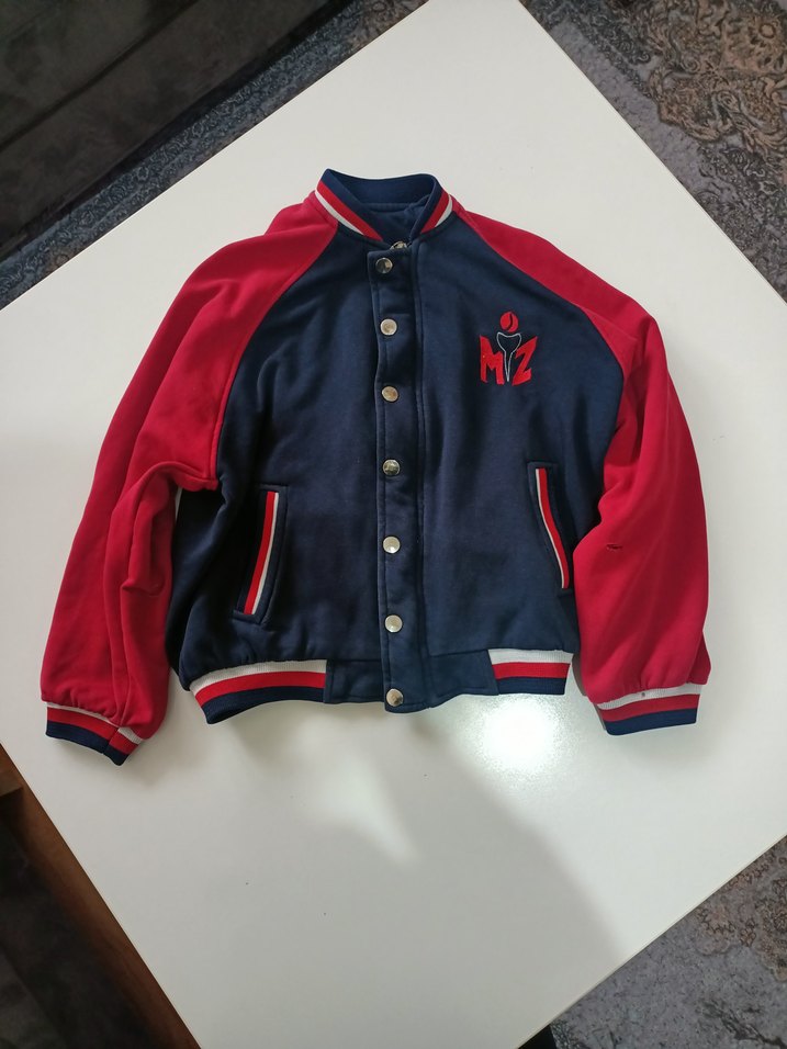 Kırmızı Lacivert Erkek Çocuk Düğmeli Ceket - Görsel 2