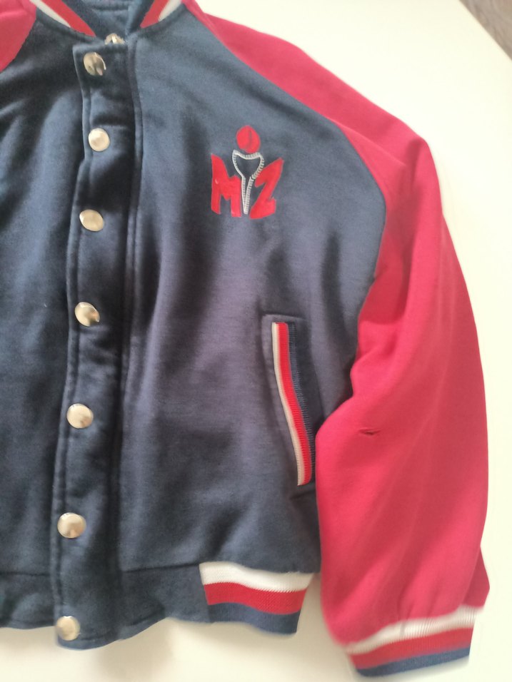 Kırmızı Lacivert Erkek Çocuk Düğmeli Ceket - Görsel 4