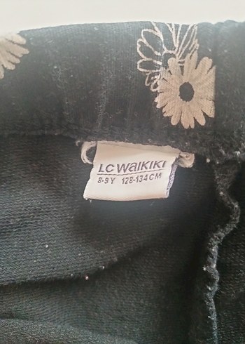 Gri Çiçek Desenli Düğmeli kız çocuk penye İspanyol tayt - Görsel 4