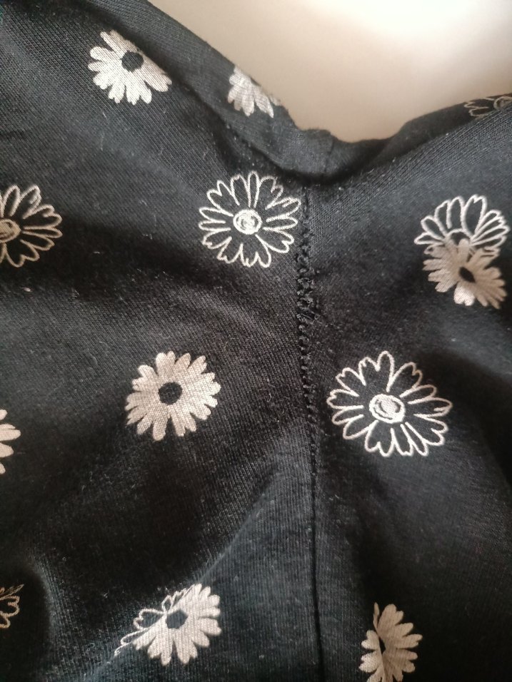 Gri Çiçek Desenli Düğmeli kız çocuk penye İspanyol tayt - Görsel 5