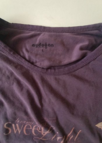 kadın  Mor Uzun Kollu pijama üstü - Görsel 4