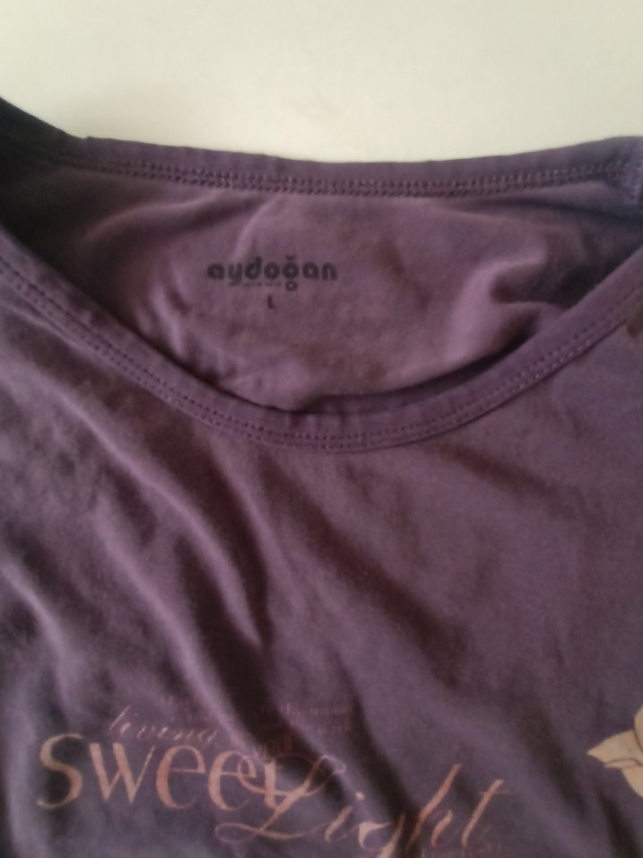 kadın  Mor Uzun Kollu pijama üstü - Görsel 4