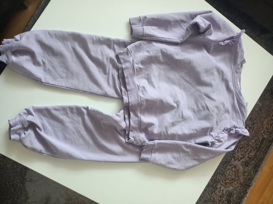 lila Kız Çocuk Sweatshirt ve Eşofman Takımı - Görsel 2