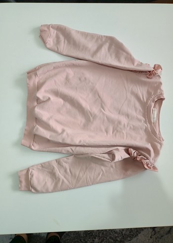 Kız Çocuk Pembe Fırfırlı Sweatshirt - Görsel 3