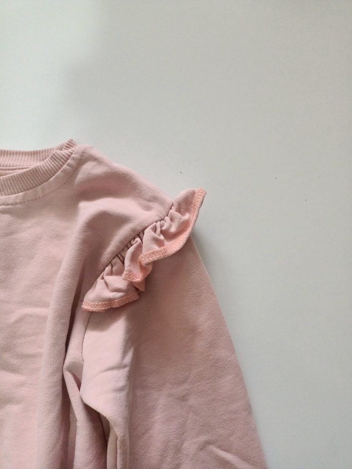 Kız Çocuk Pembe Fırfırlı Sweatshirt - Görsel 4