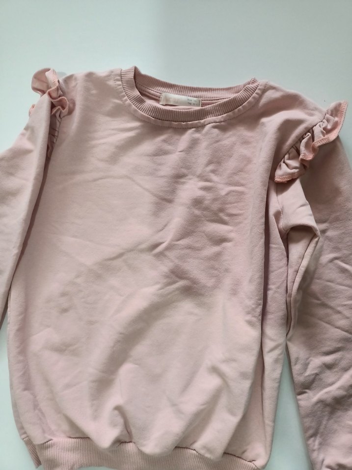 Kız Çocuk Pembe Fırfırlı Sweatshirt - Görsel 2