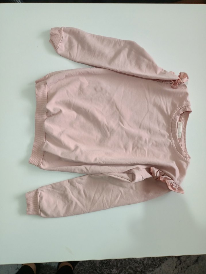 Kız Çocuk Pembe Fırfırlı Sweatshirt - Görsel 3