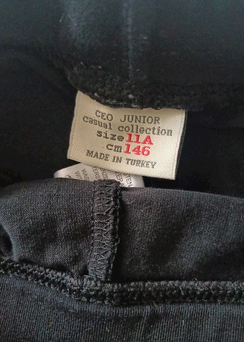 Siyah kız Cocuk Elastik Kumaş tayt - Görsel 3