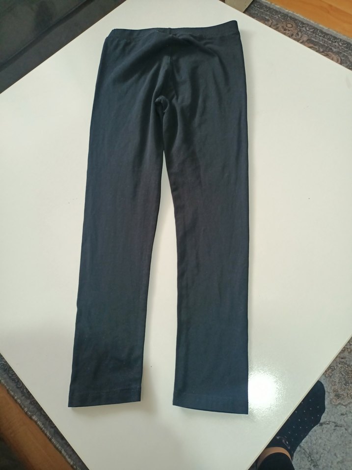 Siyah kız Cocuk  Elastik Kumaş tayt - Görsel 4